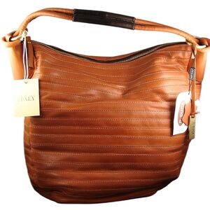 NWT IL DUCA WOMEN'S MADE IN ITALY BROWN LEATHER HOBO SHOULDER BAG PURSE  LARGE